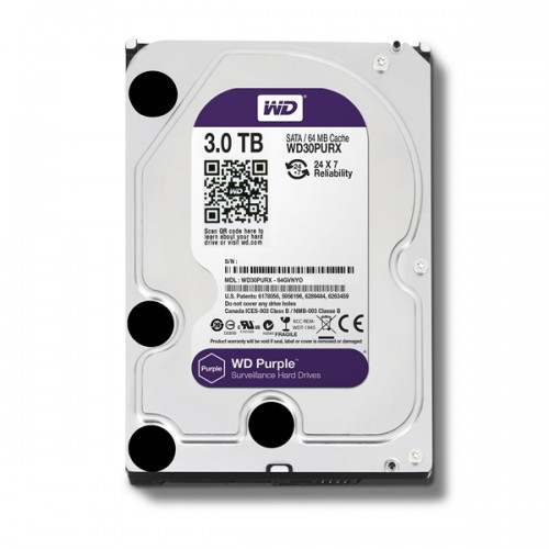 WD Purple 3TB Intellipower Sata 3.0 64Mb 3,5&quot; Güvenlik Diski 7x24